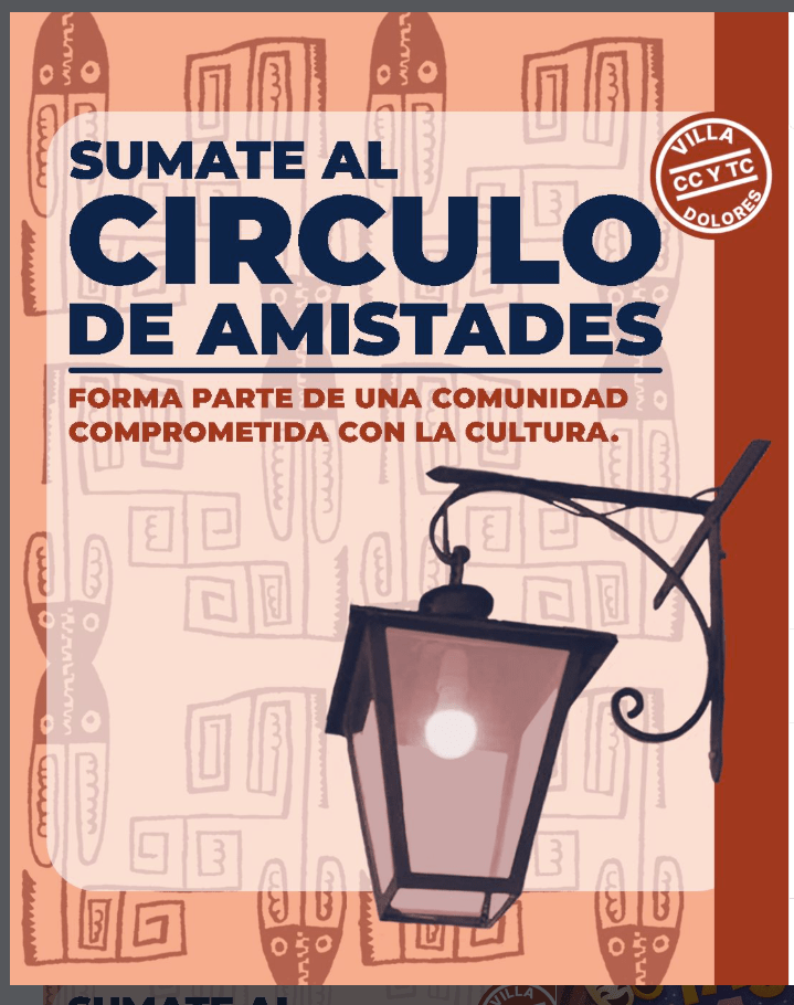 ¡Apoya la cultura y el trabajo comunitario!

Sumate al Círculo de Amistades del Centro Cultural y Trabajo Comunitario Villa Dolores, y forma parte de una comunidad comprometida con la cultura.

Con tu aporte, nos ayudas a:
- Darle vida a Villa Dolores: hacer que nuestra localidad tenga más actividades y eventos para todos.
- Tener más opciones para divertirnos: talleres, música, baile, teatro... ¡para todas las edades!
- Ser parte de algo más grande: unirnos como comunidad y hacer cosas juntos.

Elegí cómo colaborar entrando al siguiente link: https://linktr.ee/ccytcvilladolores